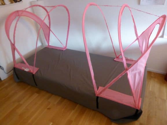 Abschirm-Reise-Baldachin Einzelbett "SILVER-TULLE" (50dB) – Bild 4