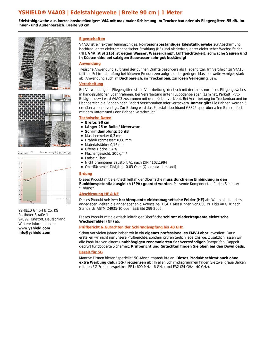 Edelstahlgewebe V4A03 | Breite 90 cm | 25 lm (50dB) – Bild 4
